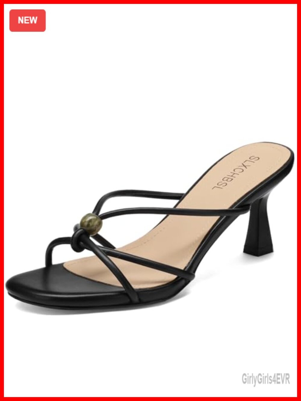 Slingback Kitten Heel Sandals Open Toe Slip On Beaded Low Heels